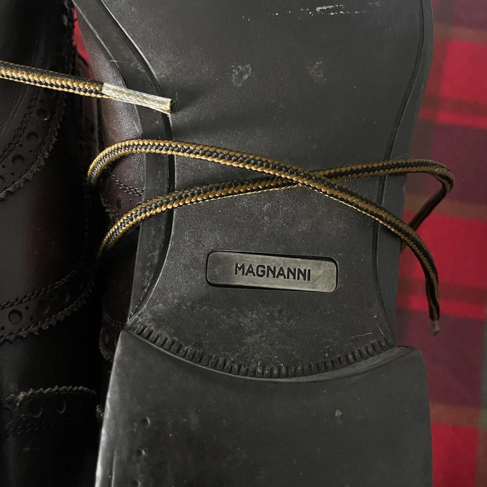 Magnanni Boots Mens Size 10.5D Brown Leather Chukka Wingtip Square Toe 13738